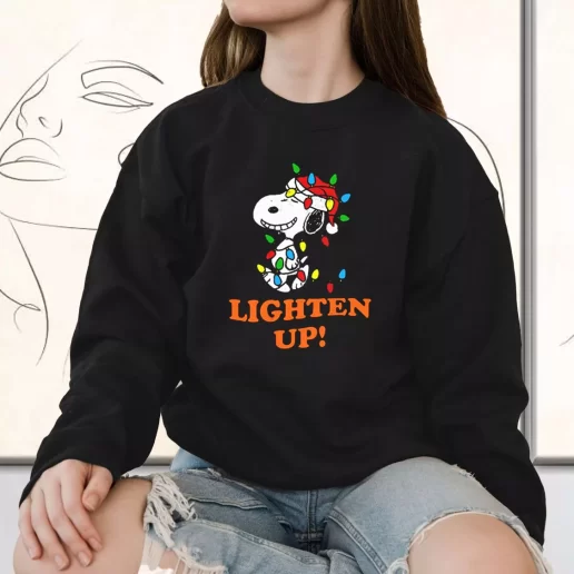 Vintage Sweatshirt Snoopy Christmas Lighten Up Holiday Xmas Outfits 1