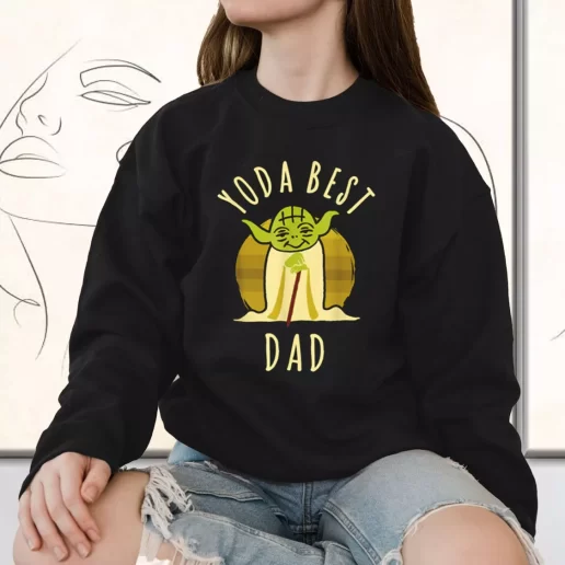 Vintage Sweatshirt Star Wars Yoda Best Dad Gift for Father Day From Daughter 1