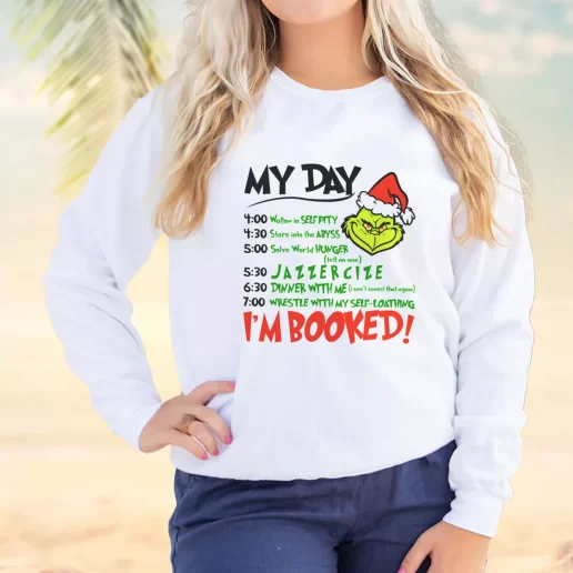 Vintage Sweatshirt The Grinch Christmas Schedule Plus Size Christmas Sweater 1