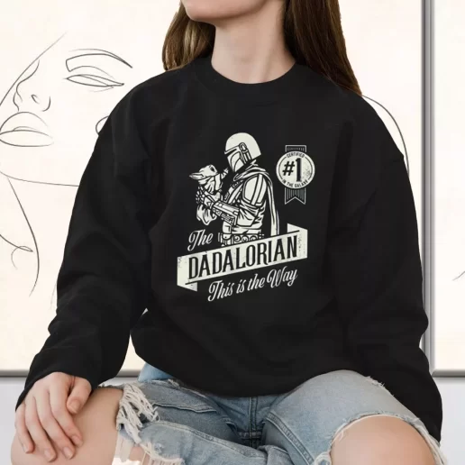 Vintage Sweatshirt The Mandalorian And Grogu Dadalorian This Is The Way Gift for Father Day From Daughter 1