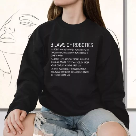 Vintage Sweatshirt Three Laws Of Robotics 1