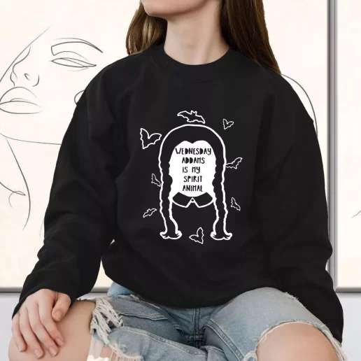 Vintage Sweatshirt Wednesday Addams is my spirit animal 1