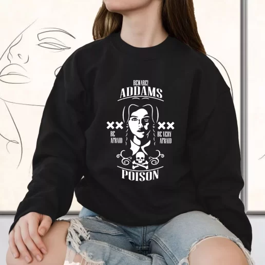 Vintage Sweatshirt Wednesday Beware Addams Poison 1