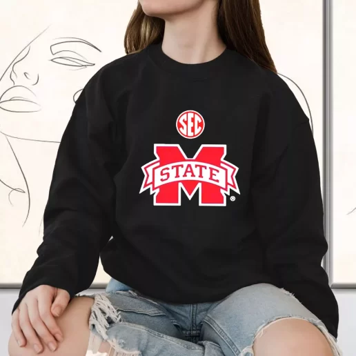 Vintage Sweatshirt mike leach wearing sec logo and mississippi state 1