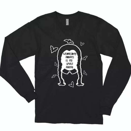 Wednesday Addams is my spirit animal Casual Long Sleeve T Shirt 1