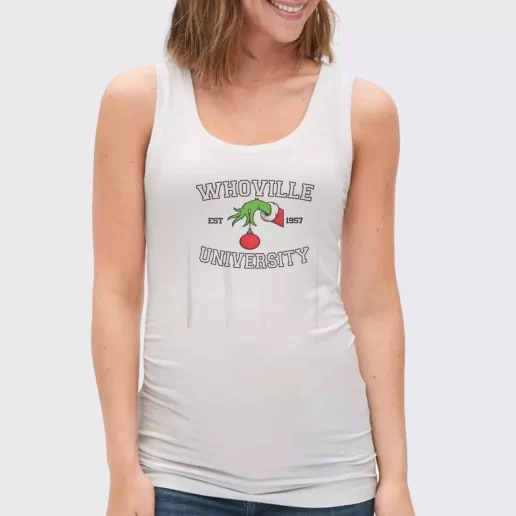 Women Classic Tank Top Grinch Whoville University Est 1957 Xmas Present 1