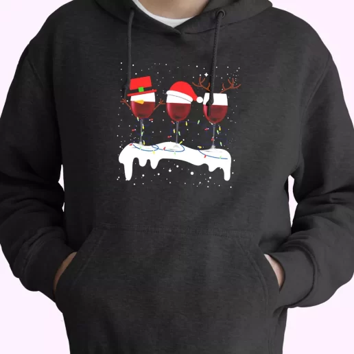 X Mas Santa Wine Glass Hoodie Xmas Outfits 1