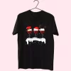 X Mas Santa Wine Glass T Shirt Xmas Design 1