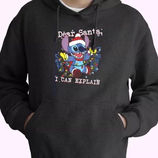 ilo and Stitch Christmas Dear Santa I Can Explain Hoodie Xmas Outfits 1