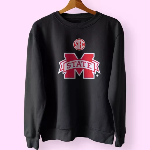 mike leach wearing sec logo and mississippi state Trendy Sweatshirt Style 1