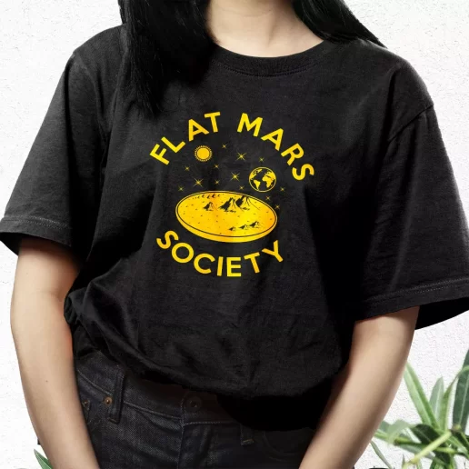 Aesthetic T Shirt Flat Mars Society 90s Retro 1