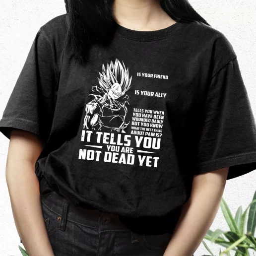 Aesthetic T Shirt New Dragon Ball Vegeta Pain Quote 1