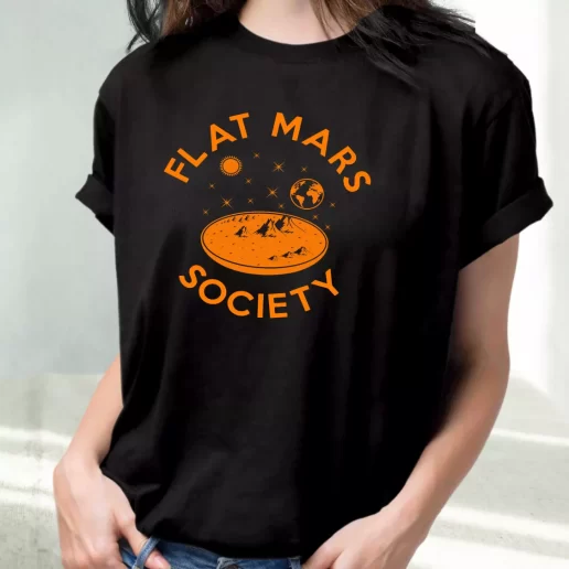 Classic T Shirt Flat Mars Society 90s Retro 1