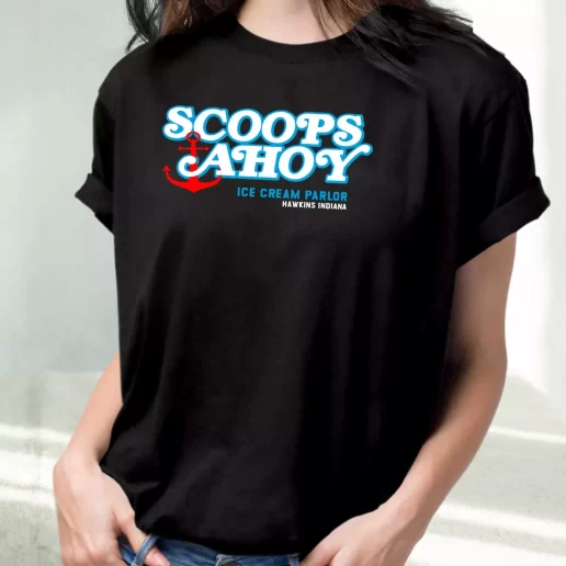 Classic T Shirt Scoops Ahoy Ice Cream Parlor Stranger Things 1