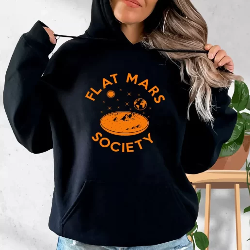 Aesthetic Hoodie Flat Mars Society 90s Retro