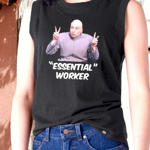 Aesthetic Tank Top Dr Evil Sarcasm Air Quote Essential Worker 1