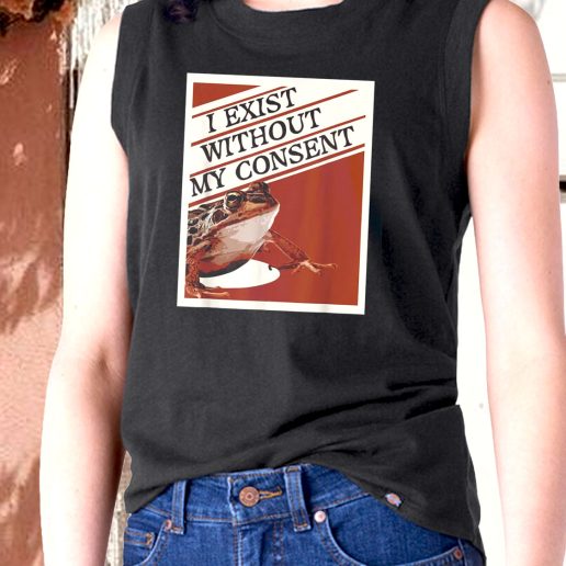 Aesthetic Tank Top I Exist Without My Consent Frog 1