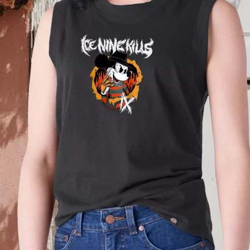 Aesthetic Tank Top Ice Nine Kills Freddy Krueger Mickey Mouse On Sale