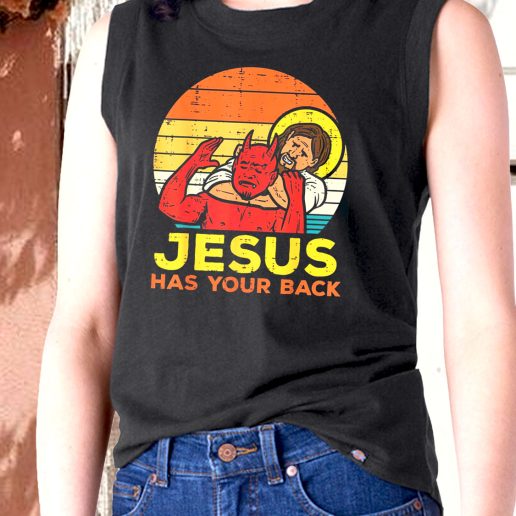 Aesthetic Tank Top Jesus Has Your Back Jiu Jitsu 1