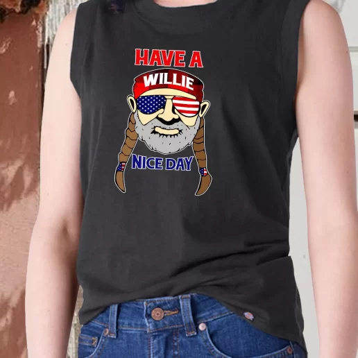 Aesthetic Tank Top Me Time Have A Willie Nice Day Slogan