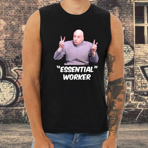 Athletic Tank Top Dr Evil Sarcasm Air Quote Essential Worker 1