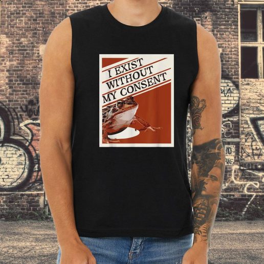 Athletic Tank Top I Exist Without My Consent Frog 1