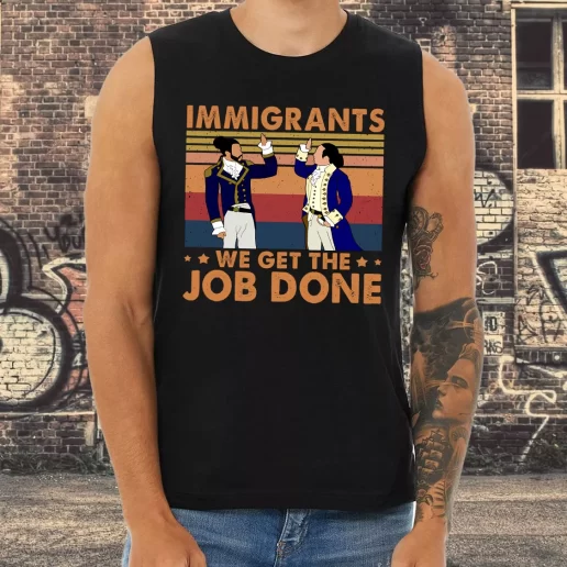 Athletic Tank Top Immigrants We Get The Job Done 90s Style