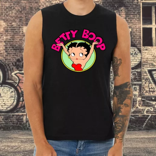 Athletic Tank Top Sexy Betty Boop Logo Cartoon