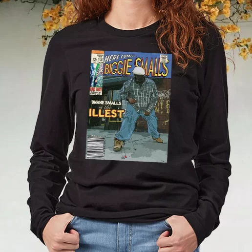 Black Long Sleeve T Shirt Biggie Smalls Is The Illest Comic Book