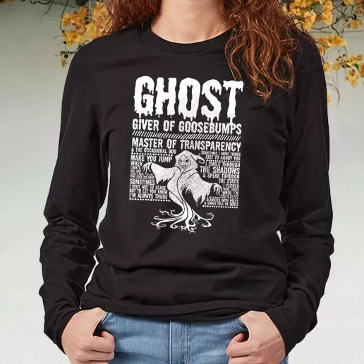 Black Long Sleeve T Shirt Ghost Giver Of Goosebumps