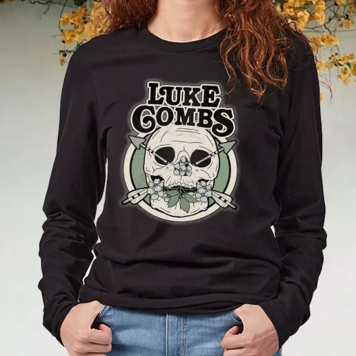 Black Long Sleeve T Shirt Luke Combs Pick 90s Style