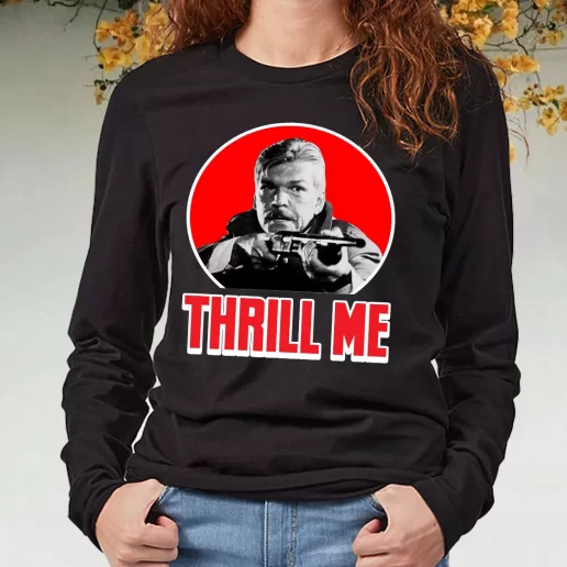 Black Long Sleeve T Shirt Night Of The Creeps Thrill Me Zombie Sci Fi Horror Film Alien 80s