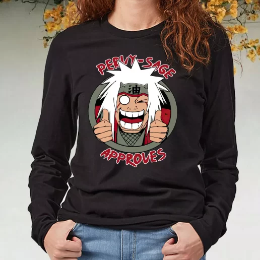 Black Long Sleeve T Shirt Pervy Sage Approves Jiraiya From Naruto