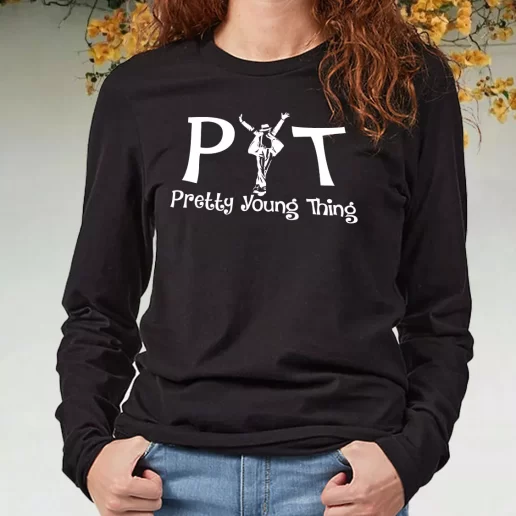 Black Long Sleeve T Shirt Pretty Young Thing Michael Jackson