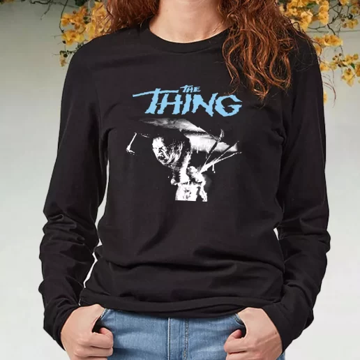 Black Long Sleeve T Shirt The Thing Horror Movie John Carpenter