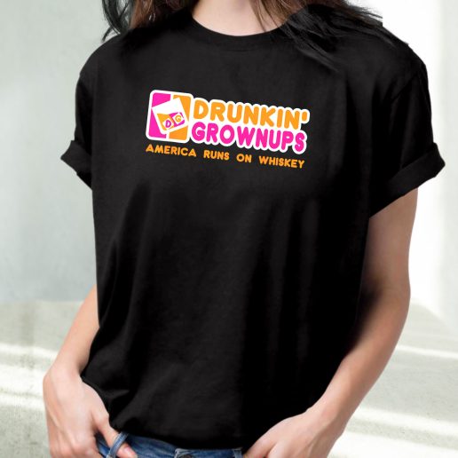 Classic T Shirt Drunkin Grownups Whiskey 1