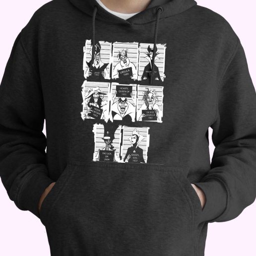 Disney Villains Mugshot Funny Hoodie Streetwear 1