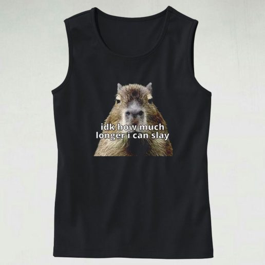 Dk How Much Longer I Can Slay Capybara Sarcastic Dank Funny Tank Top 1