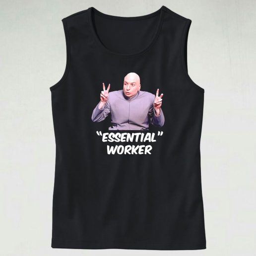 Dr Evil Sarcasm Air Quote Essential Worker Funny Tank Top 1