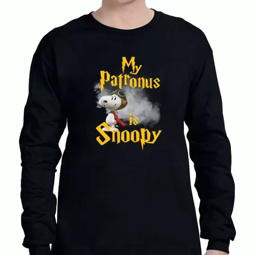 Graphic Long Sleeve T Shirt Flying Ace My Patronus Is A Snoopy