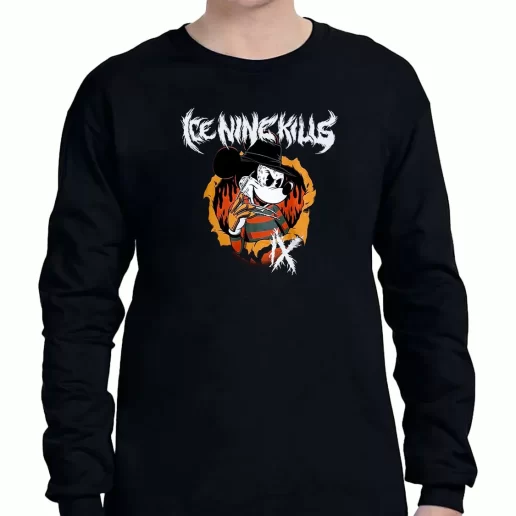 Graphic Long Sleeve T Shirt Ice Nine Kills Freddy Krueger Mickey Mouse On Sale