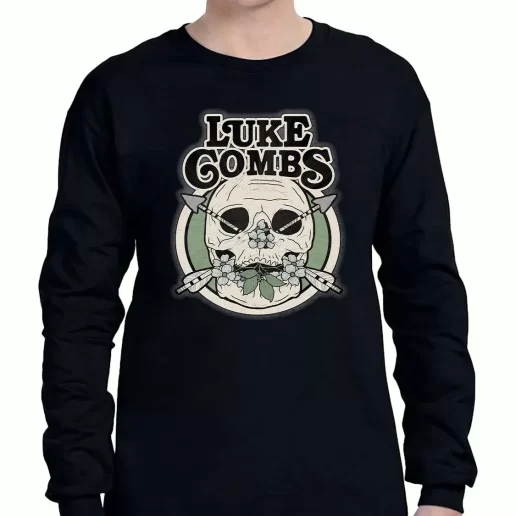 Graphic Long Sleeve T Shirt Luke Combs Pick 90s Style