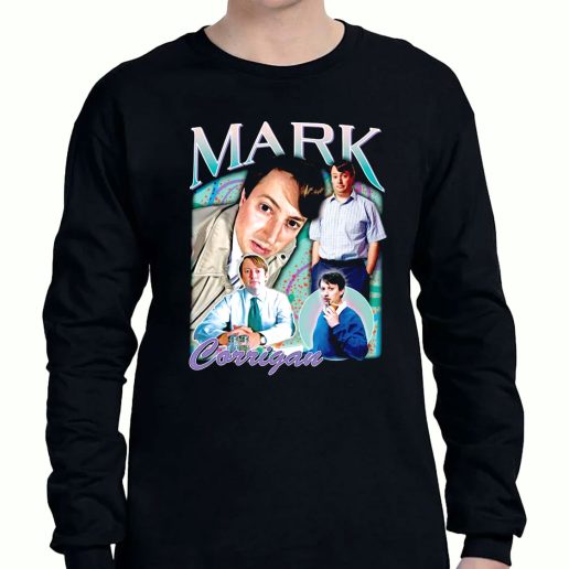 Graphic Long Sleeve T Shirt Mark Corrigan Viontage British Movie 1