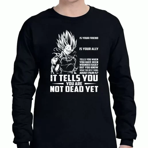 Graphic Long Sleeve T Shirt New Dragon Ball Vegeta Pain Quote