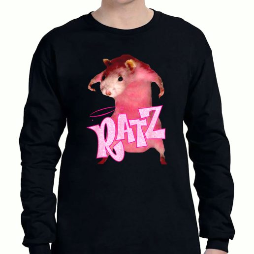 Graphic Long Sleeve T Shirt Ratz Pink Meme 1