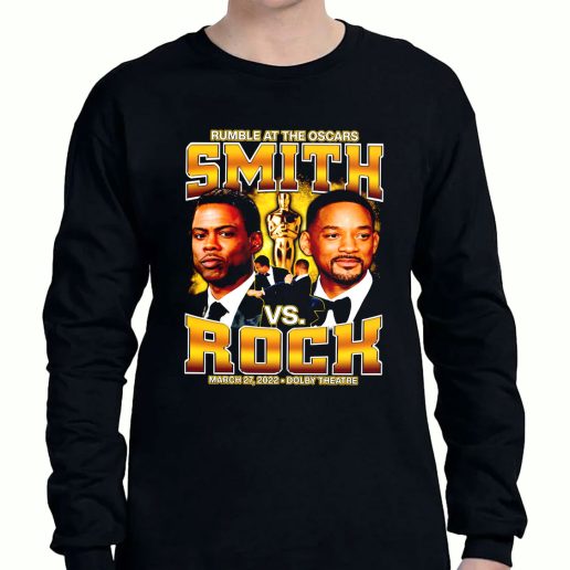 Graphic Long Sleeve T Shirt Rumble At The Oscars Smith Vs Rock 1