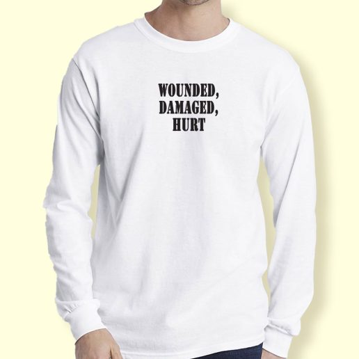 Graphic Long Sleeve T Shirt Wounded Damaged Hurt 1