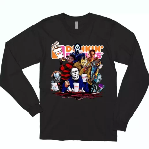 Horror Movies Killers With Dunkin Donuts Classic Long Sleeve T Shirt