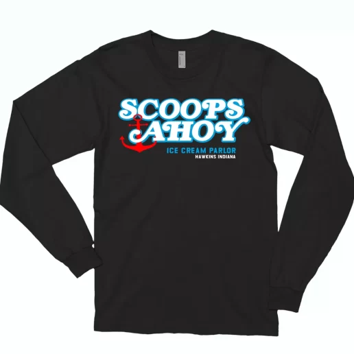 Scoops Ahoy Ice Cream Parlor Stranger Things Classic Long Sleeve T Shirt