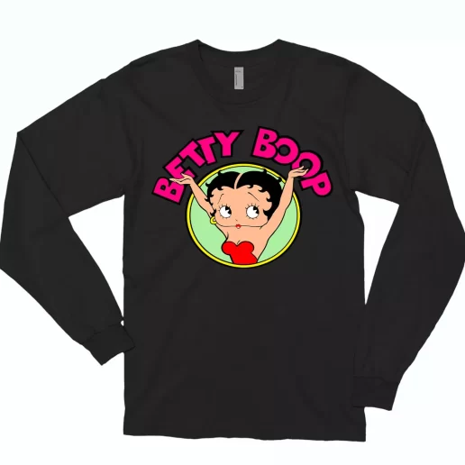 Sexy Betty Boop Logo Cartoon Classic Long Sleeve T Shirt